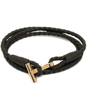 Tom Ford Braided T-Bar Bracelet - Black