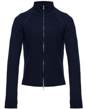 Isabel Marant Ribbed Zip-Up Cardigan - Blue
