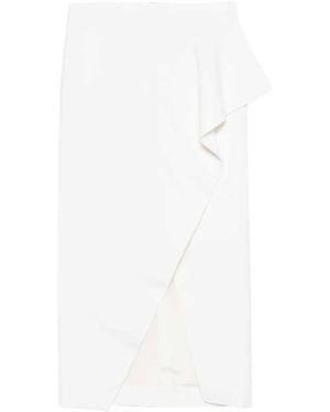 KHAITE Jaia Midi Skirt With Ruffles - White