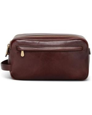 Brunello Cucinelli Double Zip Toiletry Bag - Brown