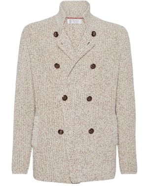 Brunello Cucinelli Double-Breasted Cardigan - Grey