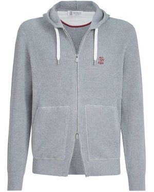 Brunello Cucinelli Cotton Zip-Up Hoodie - Grey
