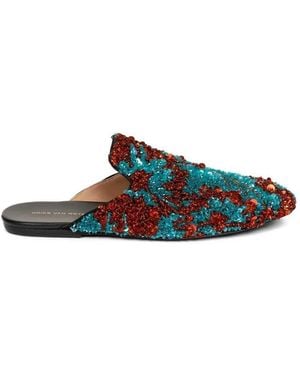 Dries Van Noten Sequined Slippers - Blue