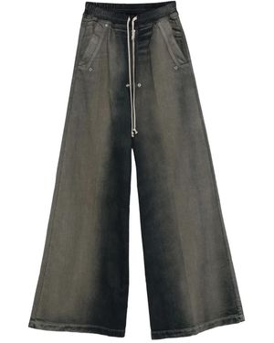 Rick Owens Wide-Leg Trousers With Drawstring - Grey
