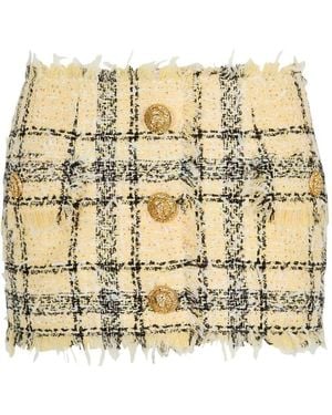 Balmain Tweed Skirt With Buttons - Metallic