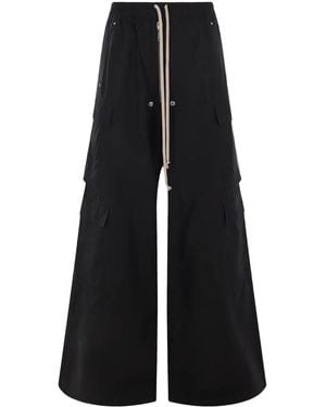 Rick Owens Relaxed Fit Shorts With Elasticated Drawstring And Cargo Pockets - Black
