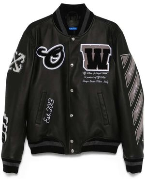 Off-White c/o Virgil Abloh Leather Jacket - Black
