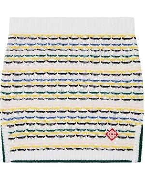 CASABLANCA Striped Knit Skirt - Grey