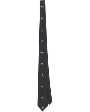 Marni Floral Silk Tie - White
