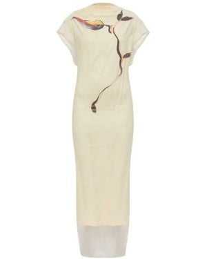 Sportmax Viale Printed Long Dress - White