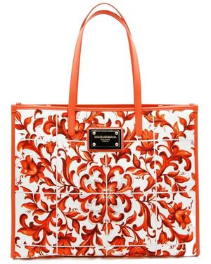 Dolce & Gabbana Dolce & Gabbana Majolica Print Tote Bag - Red