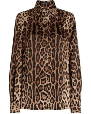 Dolce & Gabbana Dolce & Gabbana Leopard Print Shirt - Brown