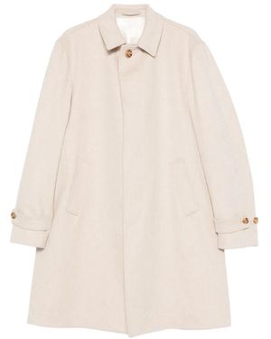 Lardini Loose-Fitting Virgin Wool Coat - Natural