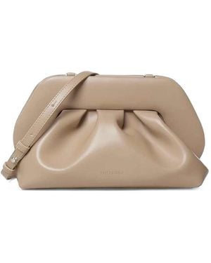 THEMOIRÈ Bios Ruched Clutch Bag - Natural