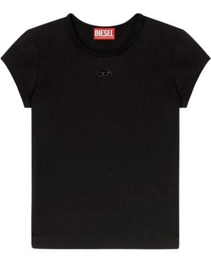 DIESEL T-Angie T-Shirt With Embroidery - Black