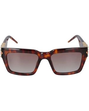 CASABLANCA Gold plated monogram plaque sunglasses-Unisex - Marrone