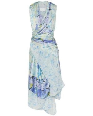 Maison Margiela Floral Midi Dress - Blue