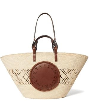 Stella McCartney Borsa Tote Con Logo Traforato - Neutro