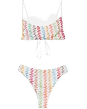 Missoni Bikini A Maglia A Zigzag - Bianco