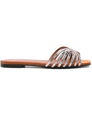 ALEVI Glass-Embellished Sandals - White