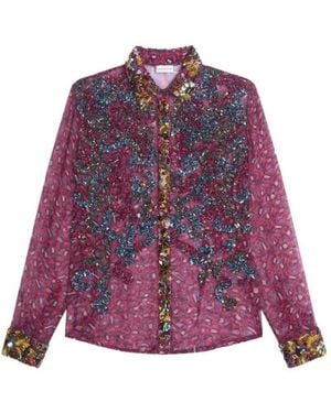 Dries Van Noten Embroidered Shirt - Purple