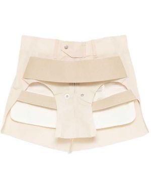 Rick Owens Skirt With Layered Straps And Temple Cutout - Natural