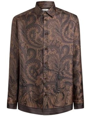 Etro Camicia A Maniche Lunghe Facile - Brown