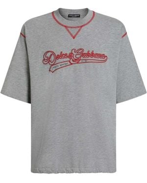 Dolce & Gabbana Dolce & Gabbana Embroidered T-Shirt - Grey