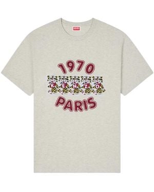 KENZO Loose-Fitting Cotton T-Shirt With Wild Tiger" Embroidery - White