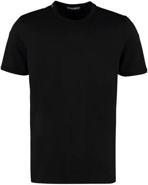 Dolce & Gabbana T-Shirt With Applied Logo - Black