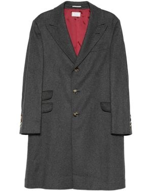 Brunello Cucinelli Coat With Button Closure And Pocket - Gray