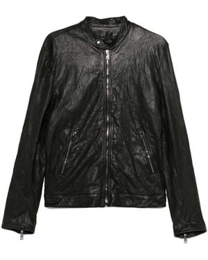 Dolce & Gabbana Lambskin Zip-Up Jacket - Black