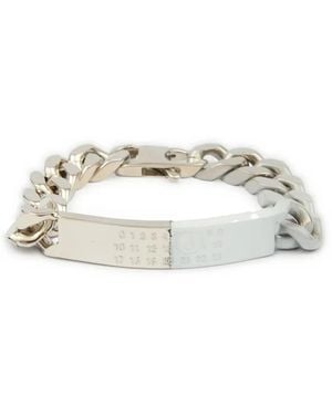MM6 by Maison Martin Margiela Minimal Logo Id Tag Bracelet - Metallic