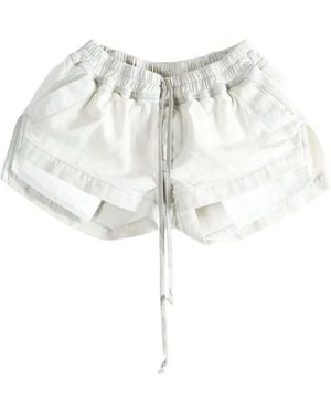 Rick Owens Mist-Colored Drawstring Shorts - White