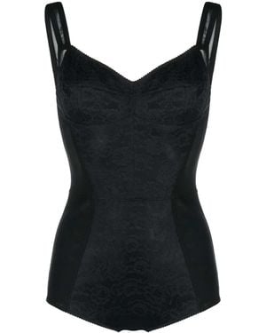 Dolce & Gabbana Floral Bodysuit - Black