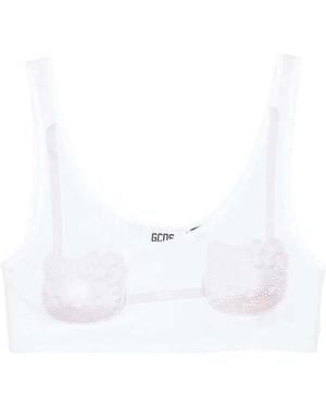 Gcds X Hello Kitty Crystal-Decorated Top - White