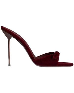 Paris Texas Velvet Mules With Jewel Buckle - Brown