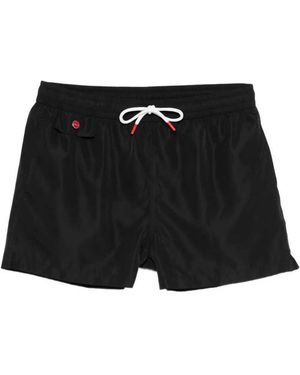 Kiton Drawstring Swim Shorts - Black