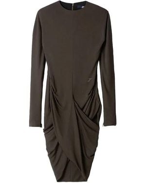 Jacquemus Draped-Neckline Midi Dress - Black