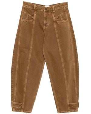 Isabel Marant Leja Tapered Jeans With Exposed Stitching - White