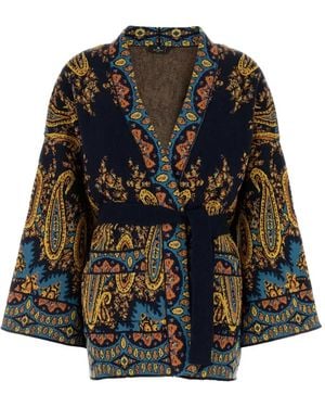 Etro Paisley Print Cape - Blue