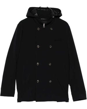 Montecore Double-Breasted Jacket With Hood - Black
