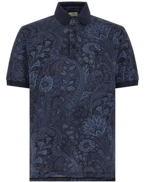 Etro Pegasus Arnica Polo With Paisley Pattern - Blue