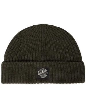Stone Island Logo-Patch Beanie - Black