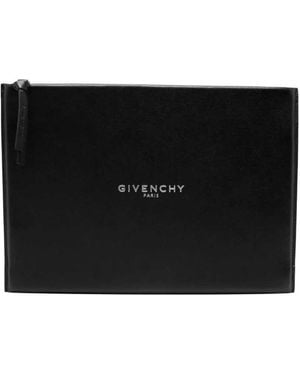 Givenchy Large Antigona Stamped Leather Clutch - Black