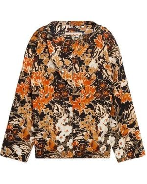 Marni Cloqué Top With Extreme Bouquet Print - Multicolor