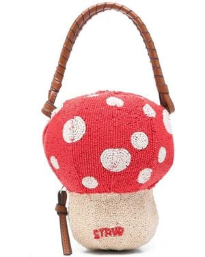 STAUD Mushroom Polka Dot Tote Bag - Red