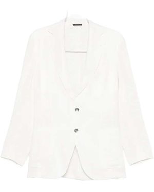 Sartorio Napoli Single-Breasted Linen Blazer - Grey