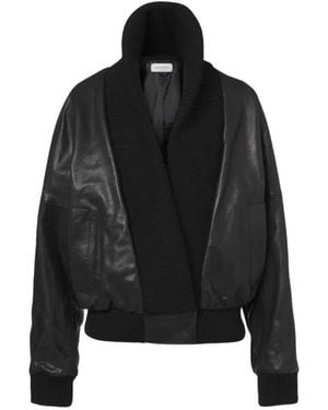 Magda Butrym Ribbed Leather Jacket - Black