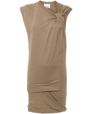 Isabel Marant Abito Modello T-Shirt Leany Asimmetrico - Marrone